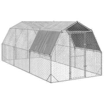 Galvanised Steel Chicken Run with Roof - 2.5x6x2.25m