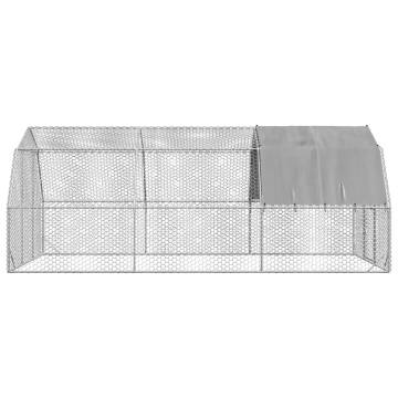 Galvanised Steel Chicken Run with Roof - 2.5x6x2.25m