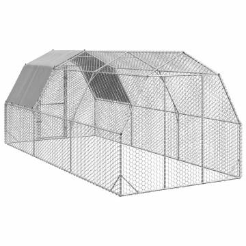 Galvanised Steel Chicken Run with Roof - 2.5x6x2.25m