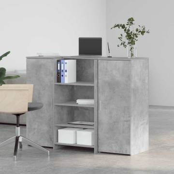 Reception Desk Concrete Grey - 135x50x103.5 cm | HipoMarket