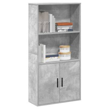 Concrete Grey Bookcase - Stylish Engineered Wood Storage