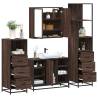  4 Piece Bathroom Furniture Set Brown Oak Engineered Wood Colour brown oak Number of 1 