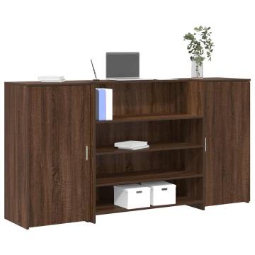 Reception Desk Brown Oak 200x50 cm | Durable & Stylish Design