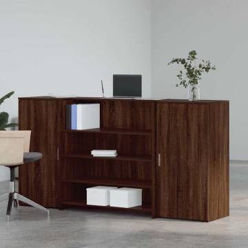 Reception Desk Brown Oak 200x50 cm | Durable & Stylish Design