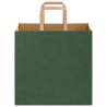 Eco-Friendly Green Paper Bags with Handles - 50 pcs