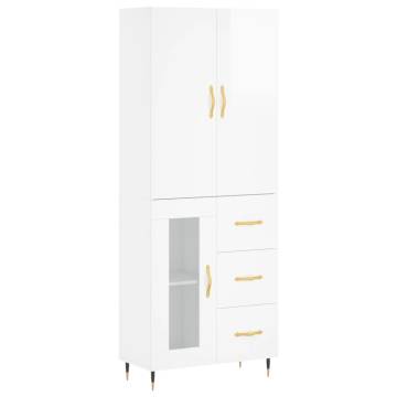 Stylish Highboard High Gloss White | HipoMarket