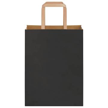 Black Paper Bags with Handles - 250 pcs | Eco-Friendly Packaging