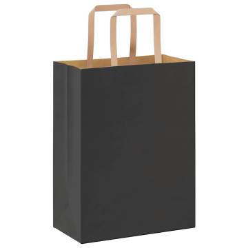 Black Paper Bags with Handles - 250 pcs | Eco-Friendly Packaging