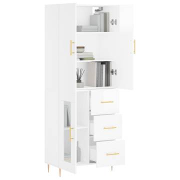 Stylish Highboard High Gloss White | HipoMarket