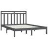 Grey Solid Wood Bed Frame 160x200 cm - Classic Design