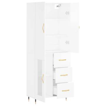 Stylish Highboard High Gloss White | HipoMarket