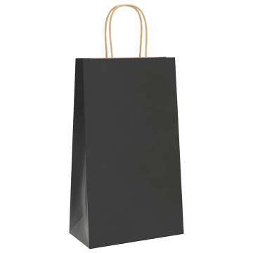 Black Paper Bags with Handles - 250 pcs | HipoMarket