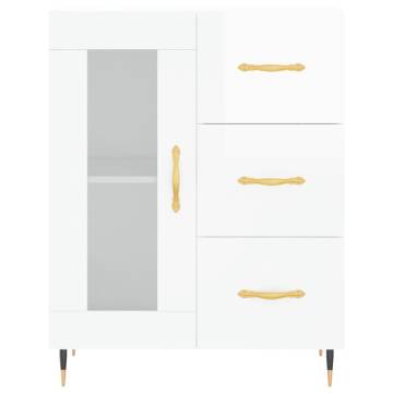 Stylish Highboard High Gloss White | HipoMarket