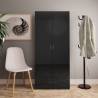 Elegant High Gloss Black Shoe Cabinet - 80x35.5x180 cm