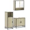 3 Piece Bathroom Furniture Set - Sonoma Oak Engineered Wood