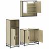 3 Piece Bathroom Furniture Set - Sonoma Oak Engineered Wood