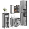  4 Piece Bathroom Furniture Set Grey Sonoma Engineered Wood Colour grey sonoma Number of 1 