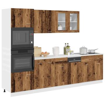 7 Piece Kitchen Cabinet Set - Old Wood Engineered Wood