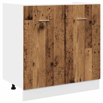 7 Piece Kitchen Cabinet Set - Old Wood Engineered Wood