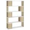 Book Cabinet Room Divider in White and Sonoma Oak | HipoMarket