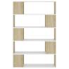 Book Cabinet Room Divider in White and Sonoma Oak | HipoMarket