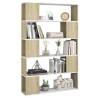 Book Cabinet Room Divider in White and Sonoma Oak | HipoMarket