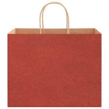 50 Red Paper Bags with Handles - Eco-Friendly & Durable