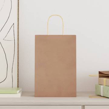 250 pcs Brown Paper Bags with Handles | Eco-Friendly Packaging