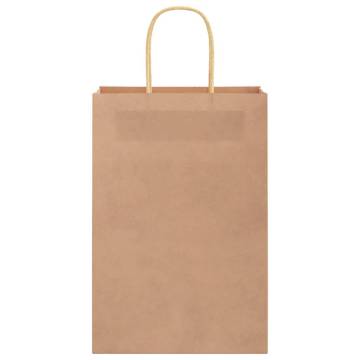 250 pcs Brown Paper Bags with Handles | Eco-Friendly Packaging