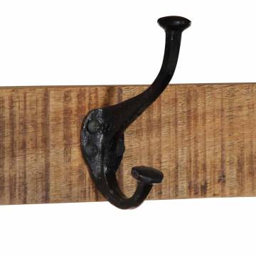 Coat Rack 80x35 cm - Solid Rough Wood Mango | HipoMarket