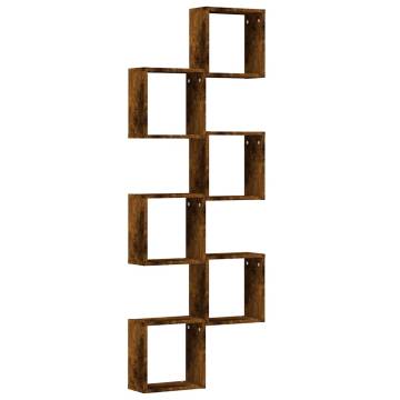 Wall Cube Shelves 6 pcs Smoked Oak - Stylish Storage Solution