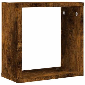 Wall Cube Shelves 6 pcs Smoked Oak - Stylish Storage Solution