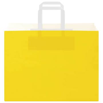 Durable Yellow Paper Bags with Handles - 250 pcs | HipoMarket