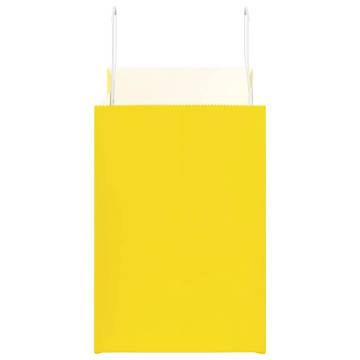 Durable Yellow Paper Bags with Handles - 250 pcs | HipoMarket