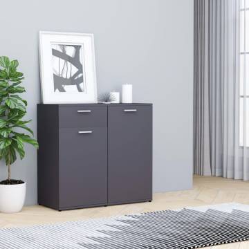 Elegant Grey Sideboard - 80x36x75 cm Engineered Wood