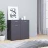  Sideboard Grey 80x36x75 cm Engineered Wood Colour grey Size 80 x 36 x 75 cm (left) Quantity in Package 1 