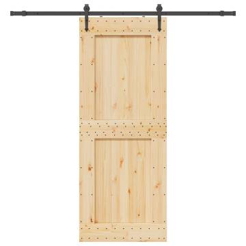 Solid Wood Sliding Door 90x210 cm | Hardware Set Included