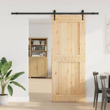 Solid Wood Sliding Door 90x210 cm | Hardware Set Included