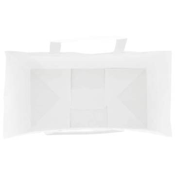 White Paper Bags with Handles - 50 pcs | 21x11x28 cm