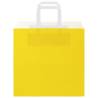 250 Yellow Paper Bags with Handles - 26x17x25 cm | Hipo Market