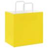 250 Yellow Paper Bags with Handles - 26x17x25 cm | Hipo Market