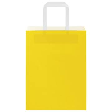 Durable Yellow Paper Bags with Handles - 250 pcs | HipoMarket