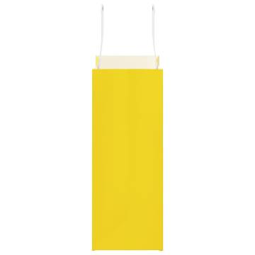 Durable Yellow Paper Bags with Handles - 250 pcs | HipoMarket