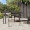 Stylish Grey Garden Table | 150x90 cm Tempered Glass & Rattan