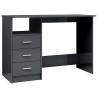 High Gloss Grey Desk with Drawers - 110x50 cm | HipoMarket