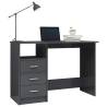 High Gloss Grey Desk with Drawers - 110x50 cm | HipoMarket