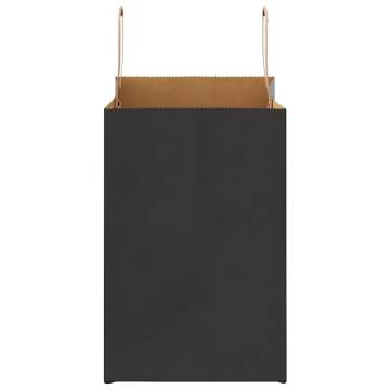 250 Black Paper Bags with Handles | Eco-Friendly | Hipo Market