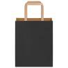 Premium Black Paper Bags with Handles - 50 pcs 18x8x22 cm