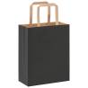 Premium Black Paper Bags with Handles - 50 pcs 18x8x22 cm