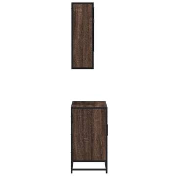 2 Piece Brown Oak Bathroom Furniture Set - Stylish & Durable